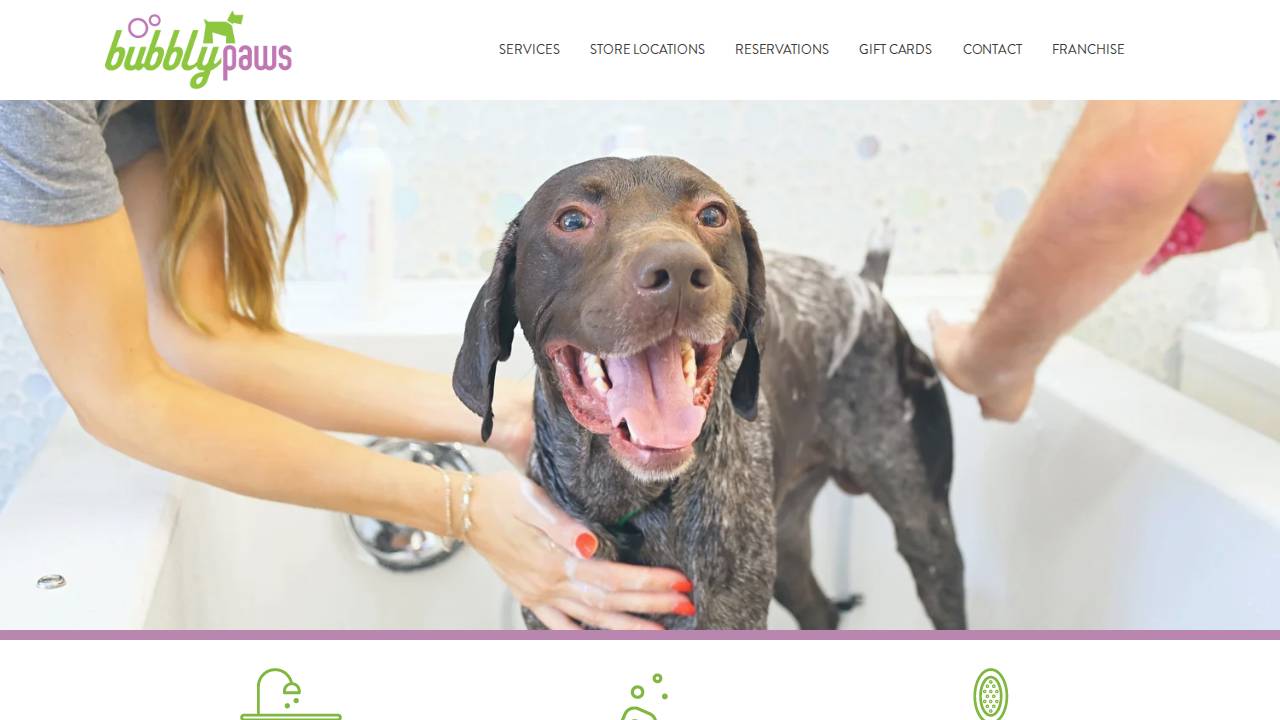 Bubbly Paws website screenshot