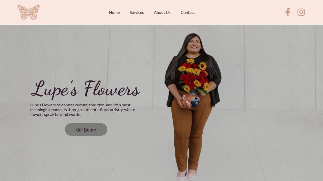 Lupe's Flowers LLC website screenshot