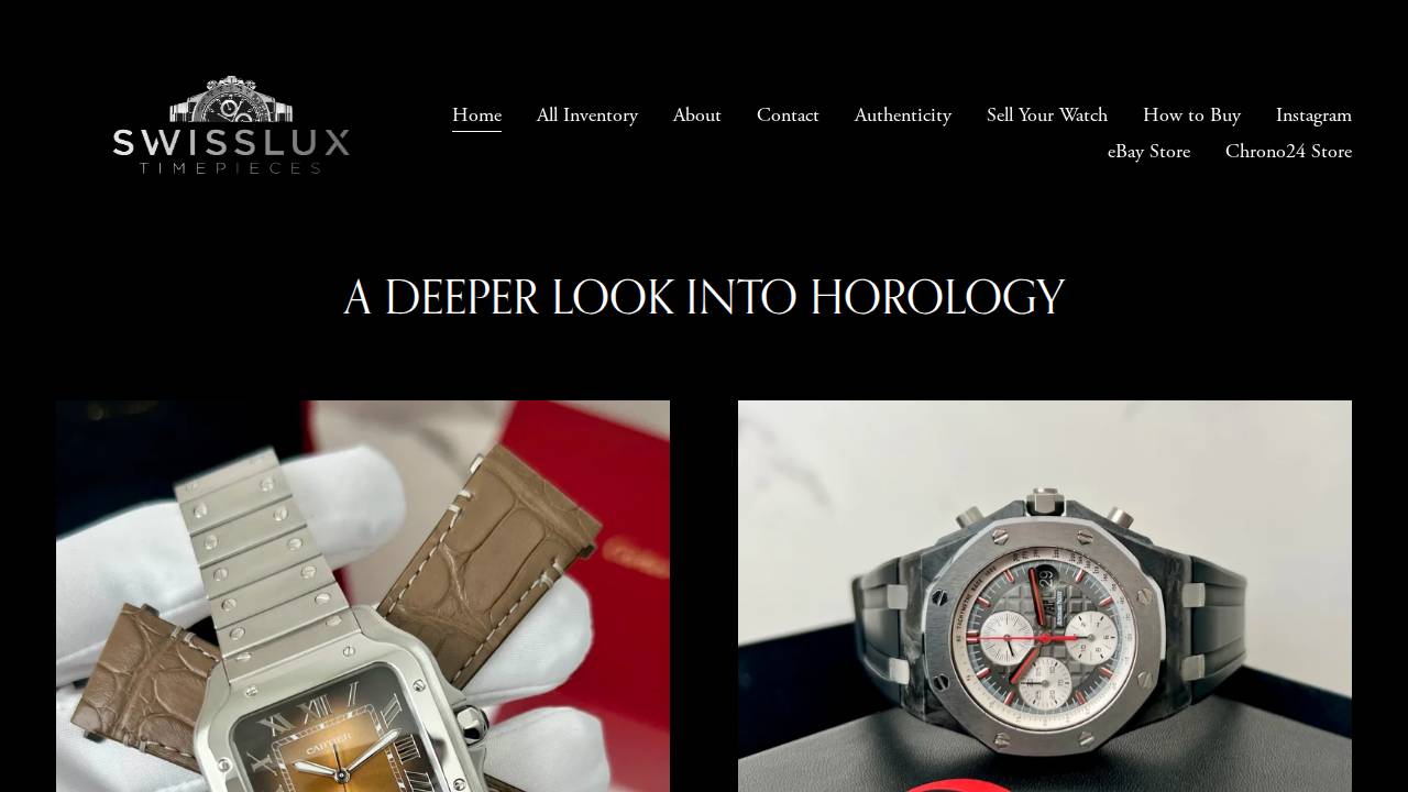 Swisslux Timepieces LLC website screenshot