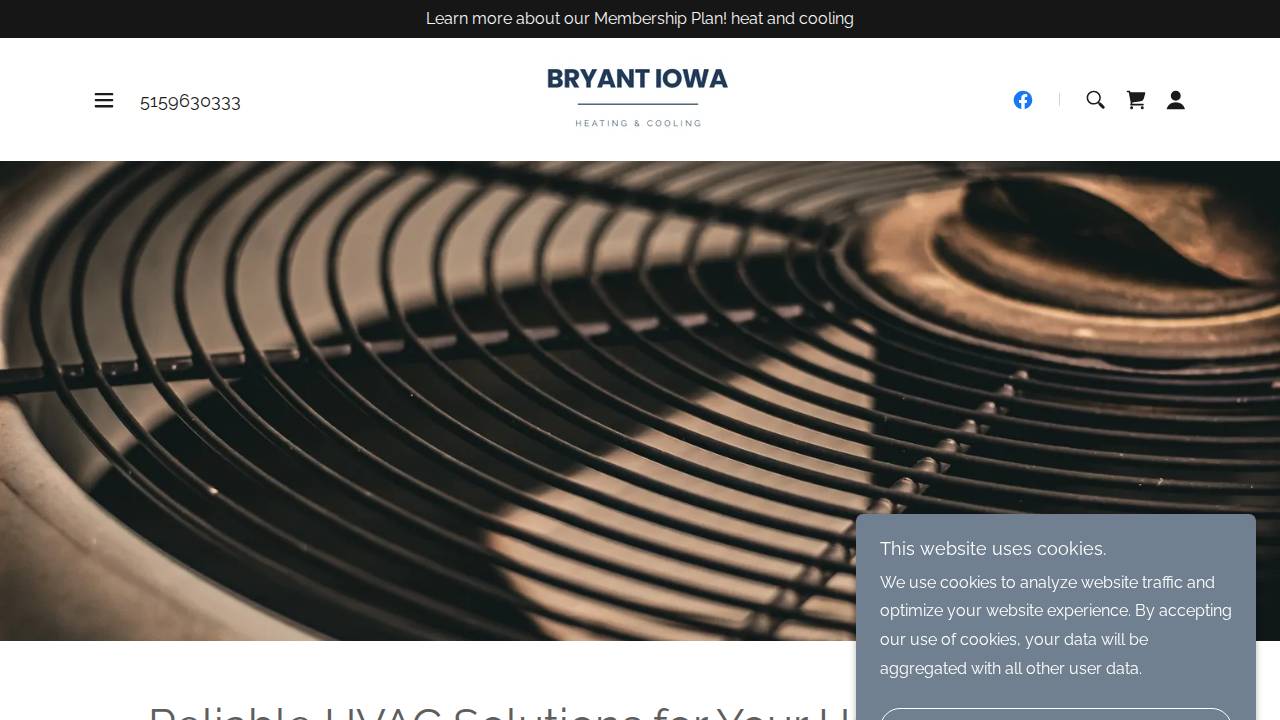 Bryant Iowa Heating And Cooling website screenshot