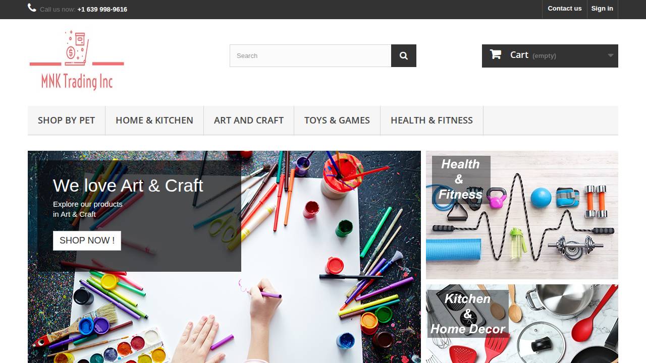 Mnm Trading Inc. website screenshot