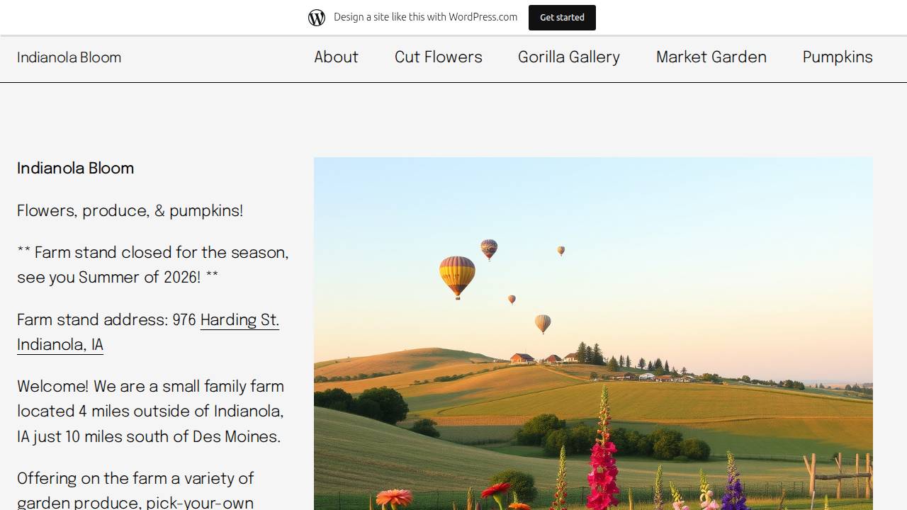 Indianola Bloom website screenshot