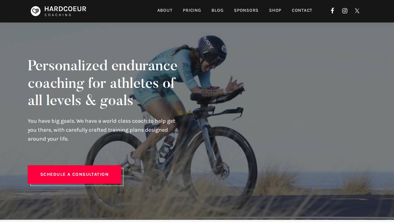 Hardcoeur Coaching website screenshot