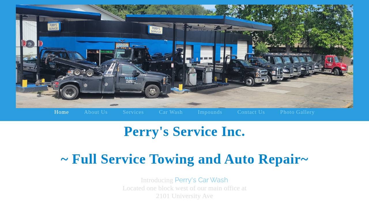 Perry Car Wash website screenshot