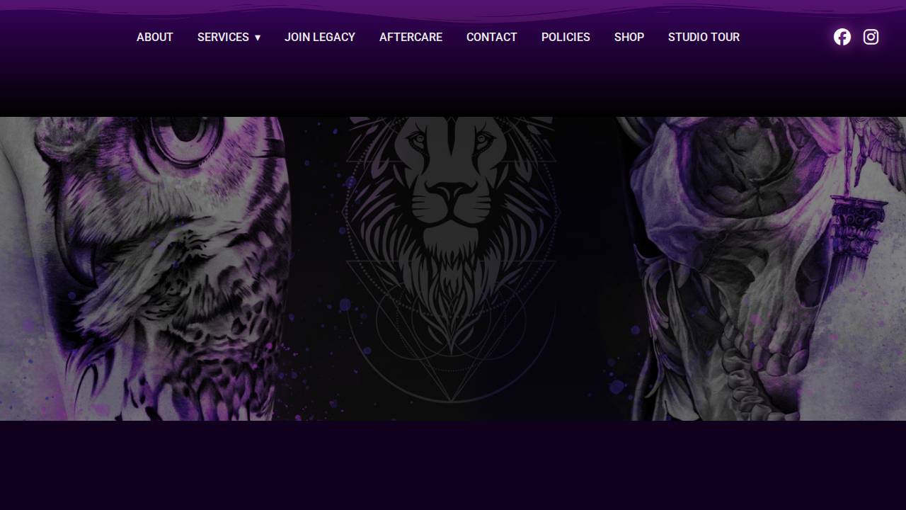 Legacy Tattoo And Art Co. website screenshot