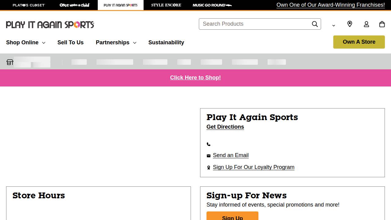 Play It Again Sports website screenshot
