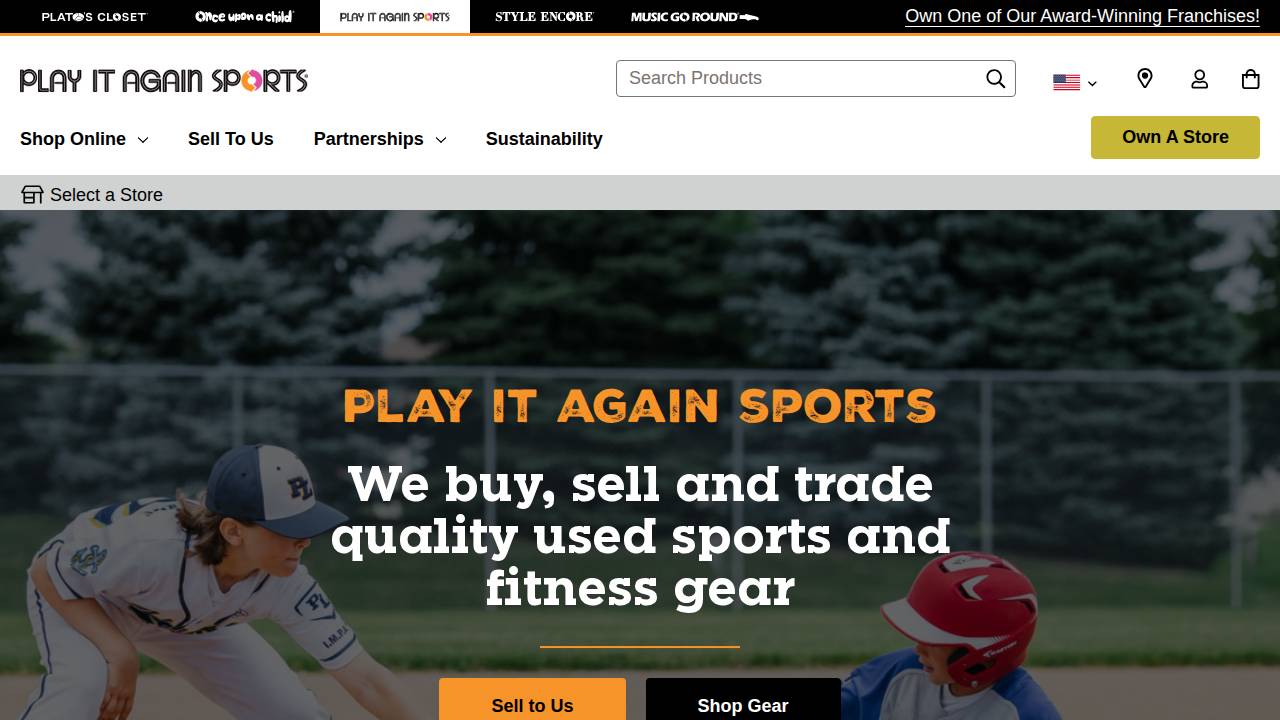 Play It Again Sports website screenshot