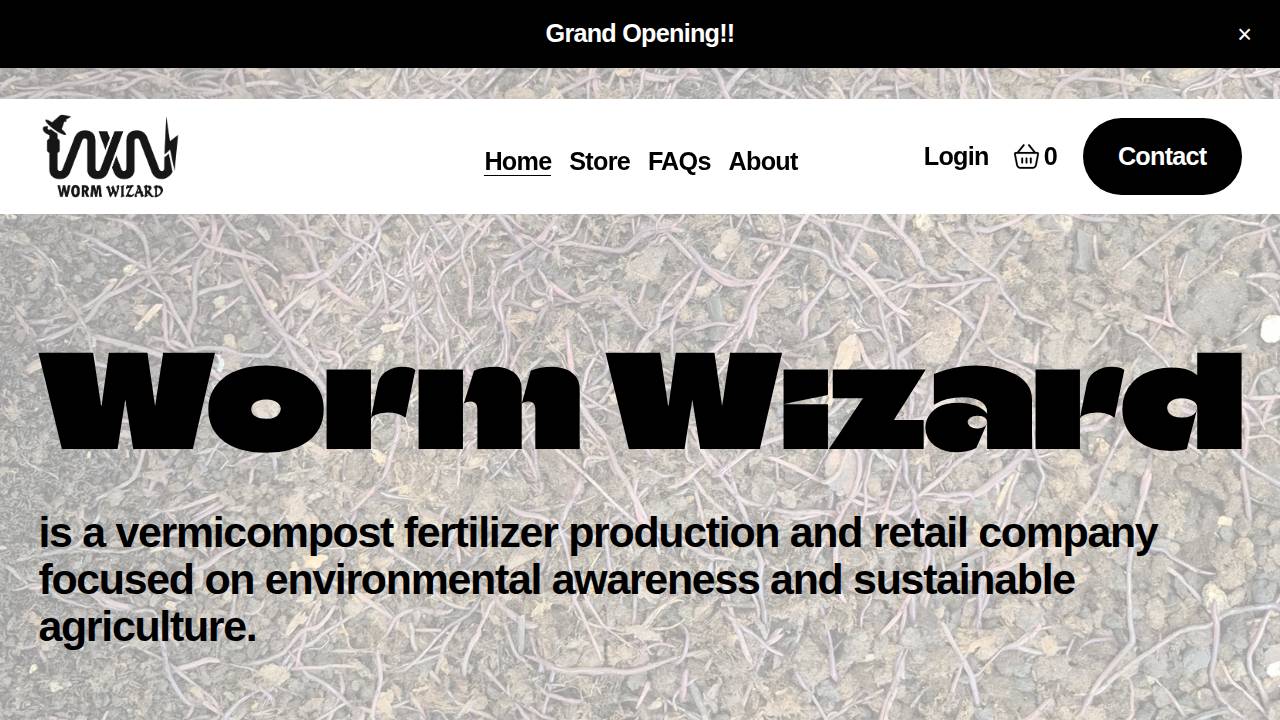 Worm Wizard website screenshot