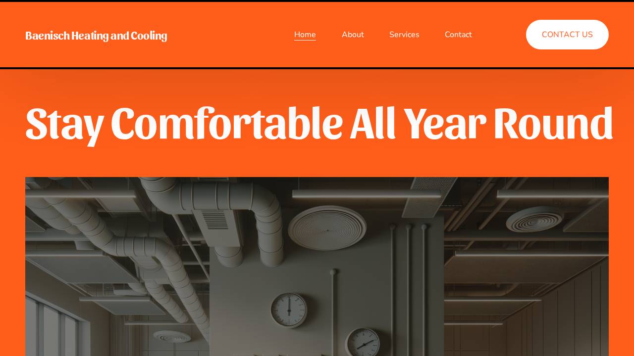 Baenisch Heating And Cooling website screenshot