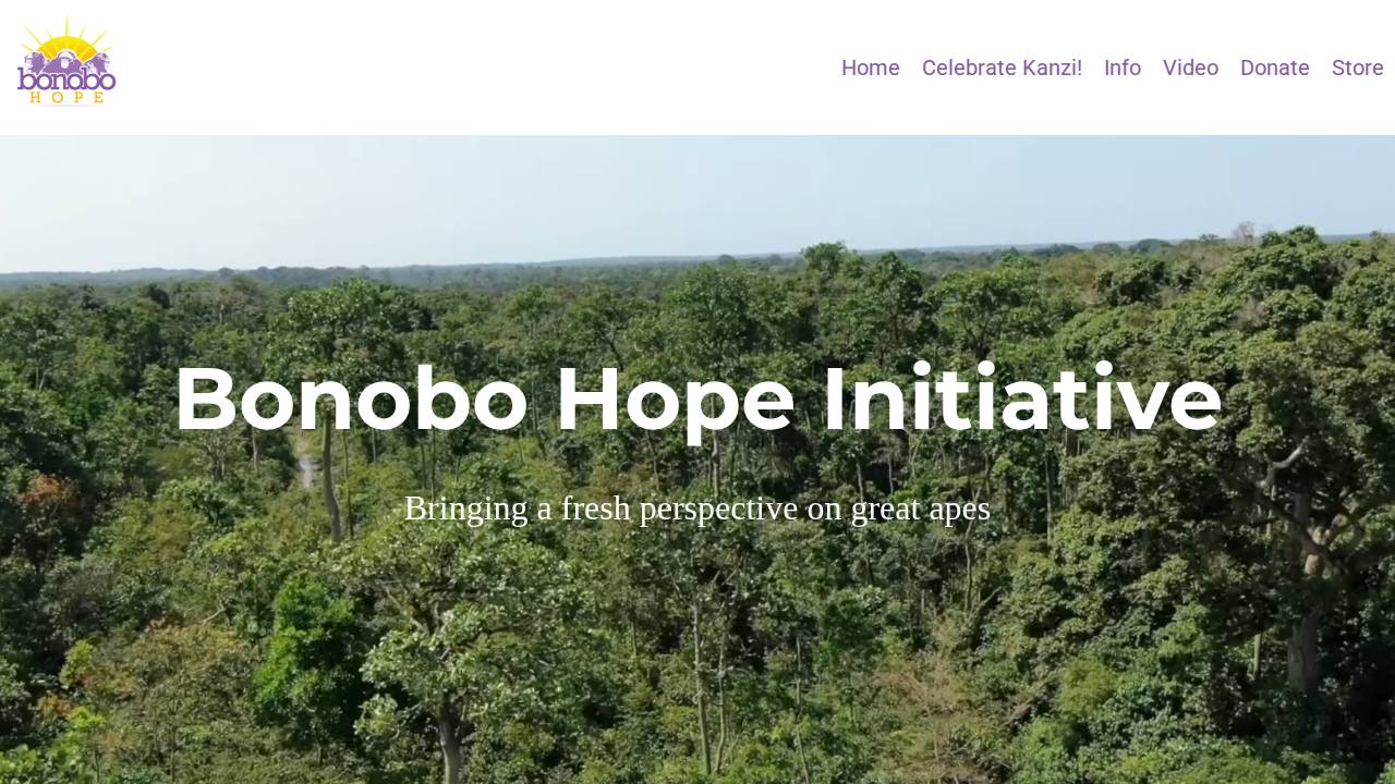 Bonobo Hope Initiative website screenshot