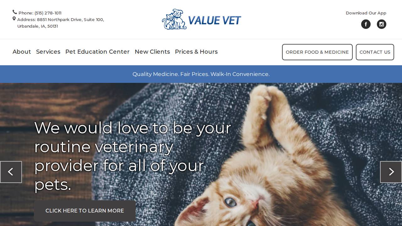 Value Vet website screenshot