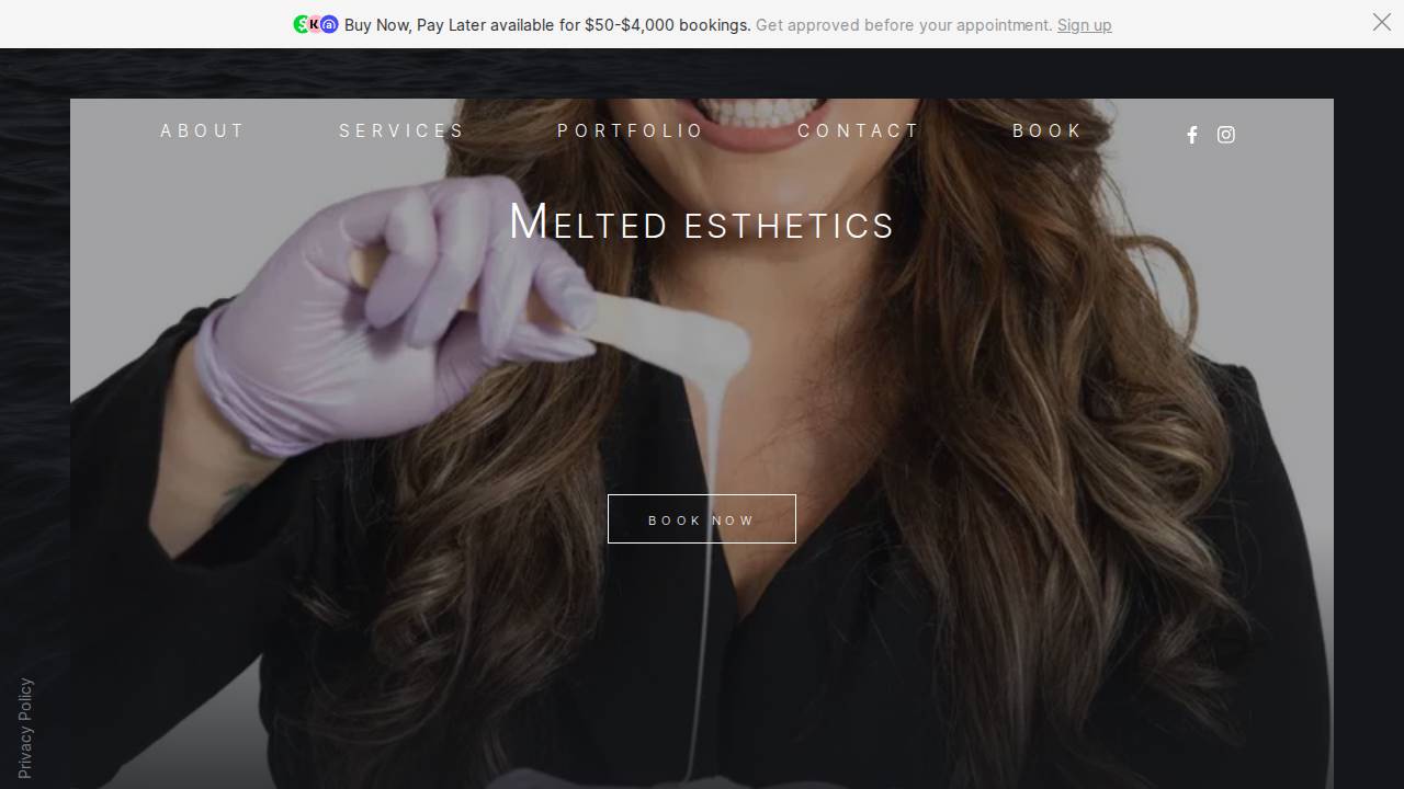 Melted Esthetics website screenshot