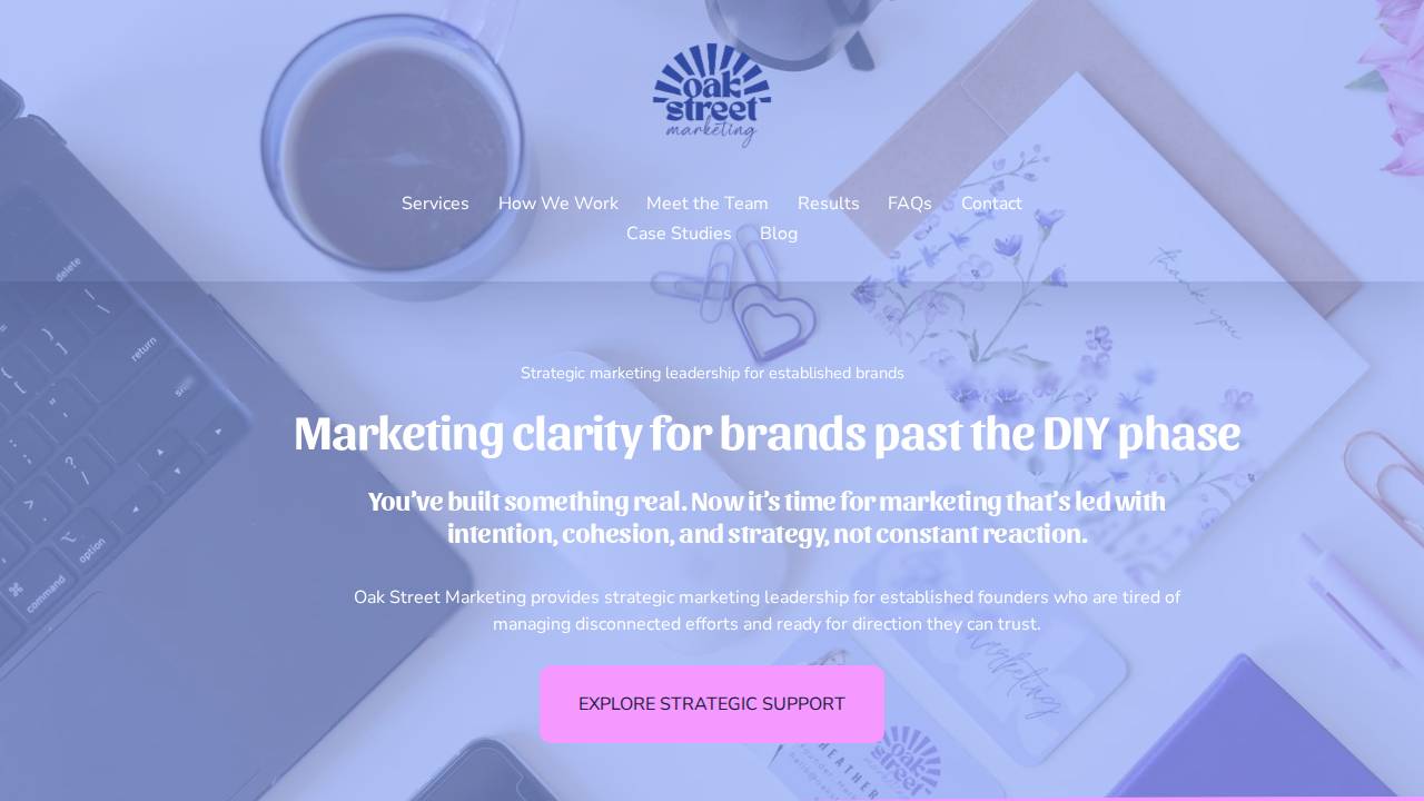 Oak Street Marketing website screenshot
