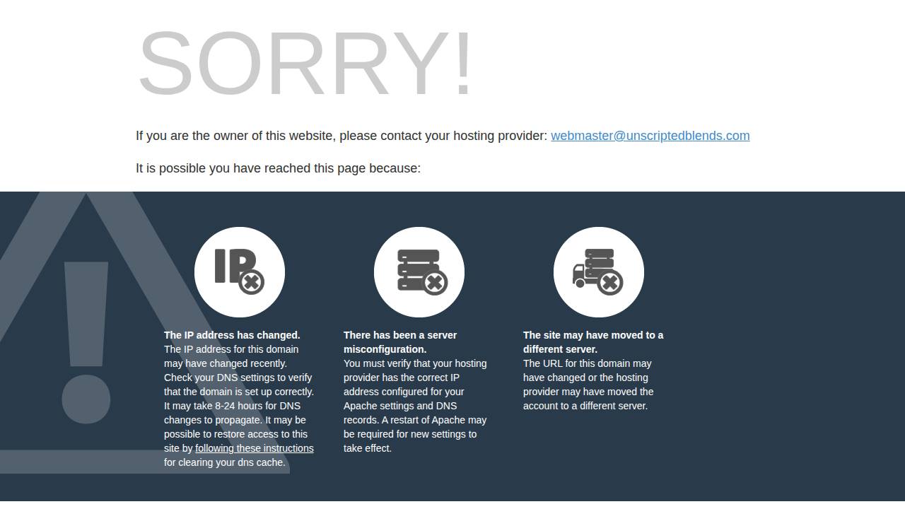 Unscripted Blends LLC website screenshot