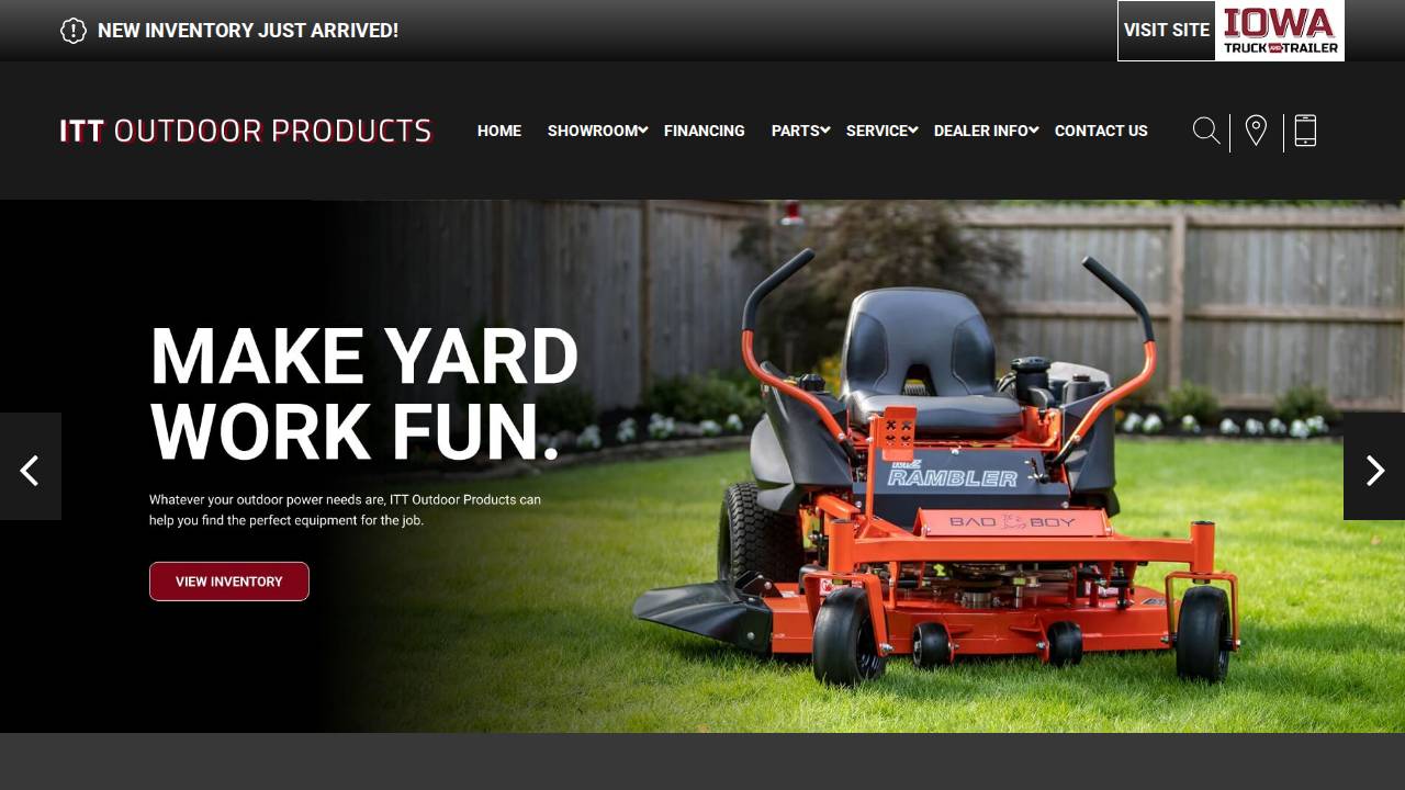 Metro Mowers website screenshot