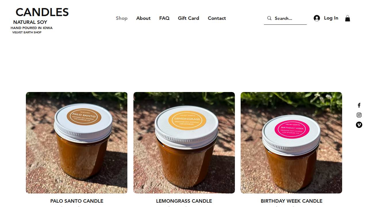 Velvet Earth website screenshot