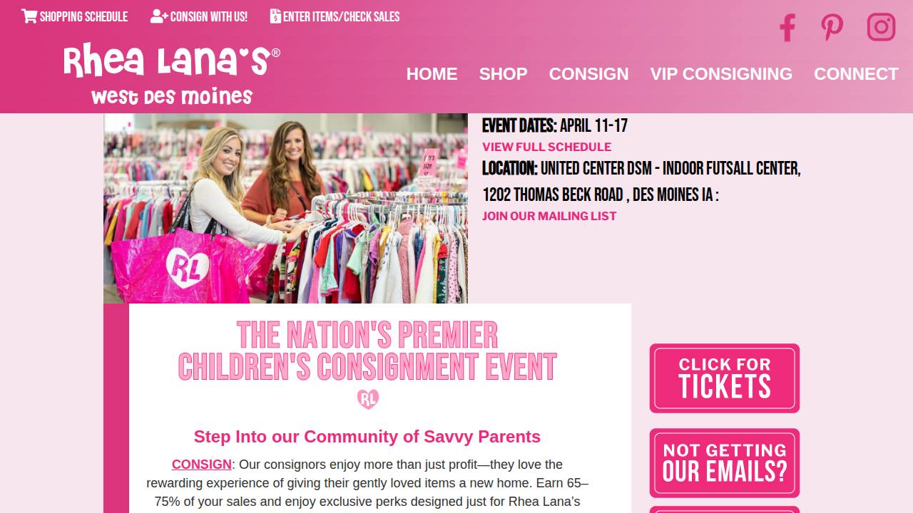 Rhea Lana's Of West Des Moines website screenshot