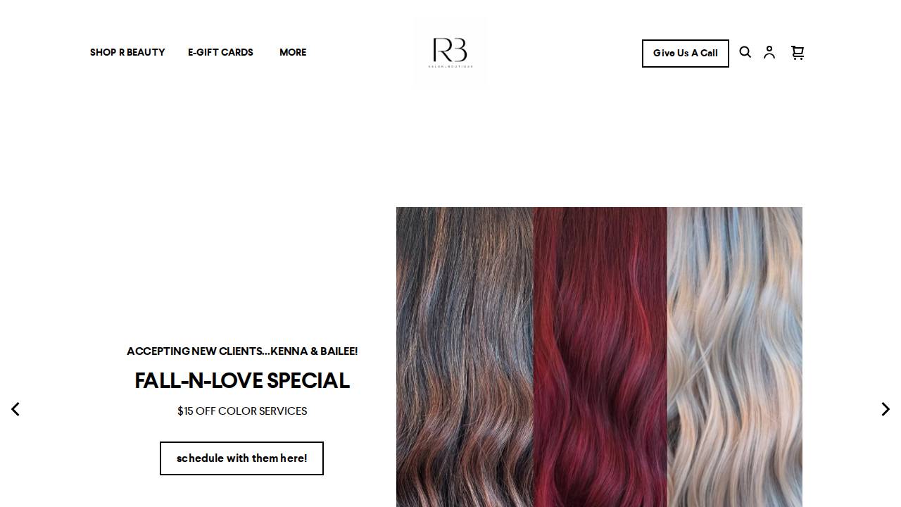 R Beauty LLC website screenshot