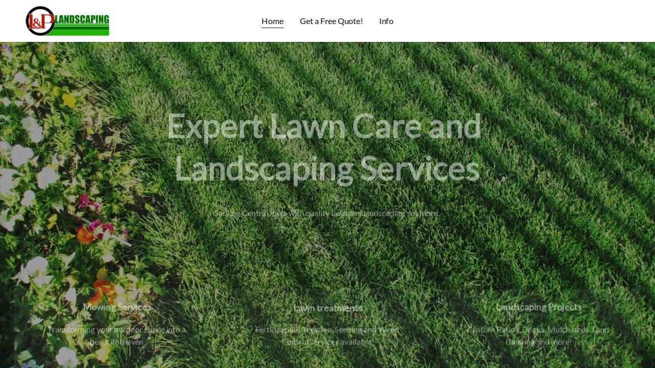 L&P Landscaping website screenshot