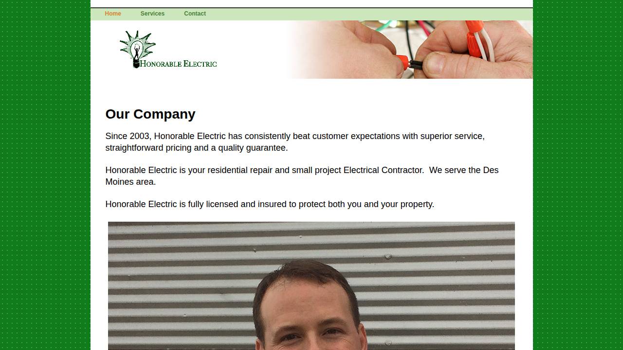 Honorable Electric LLC website screenshot