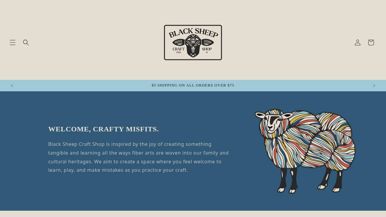 Black Sheep Craft Shop LLC website screenshot