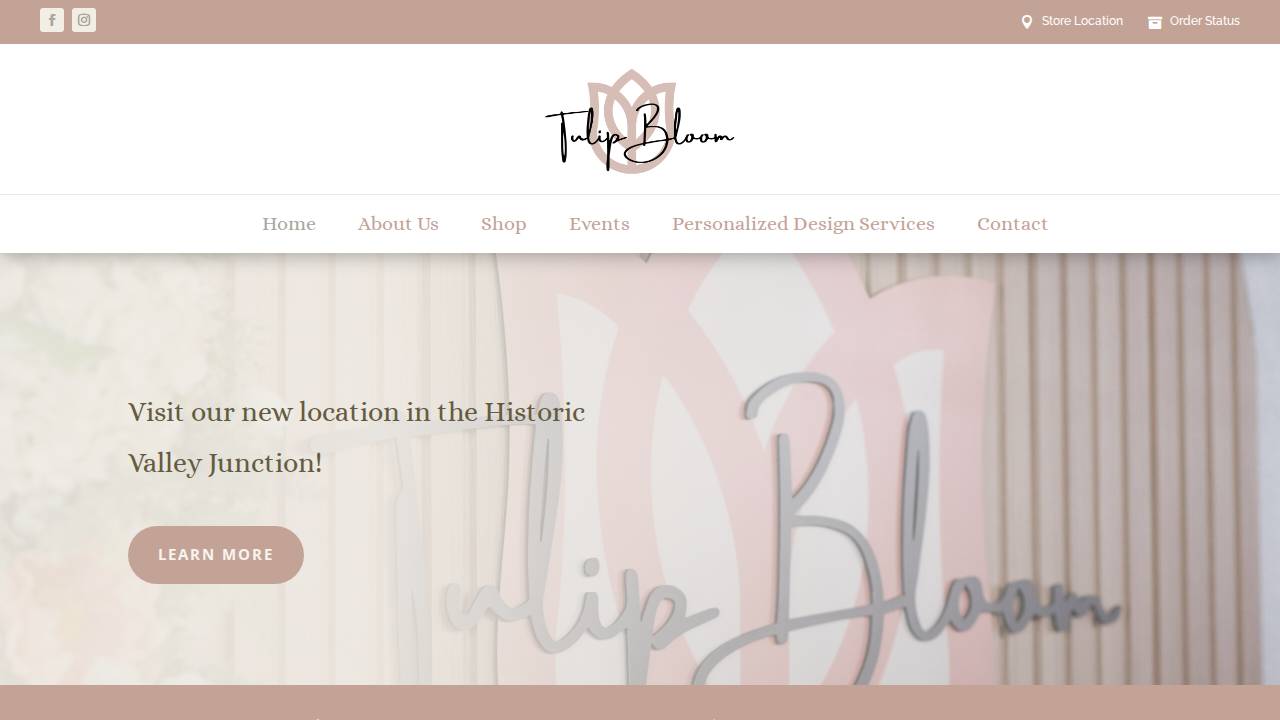 Tulip Bloom Boutique website screenshot