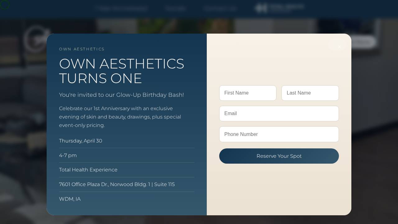 Own Aesthetics website screenshot
