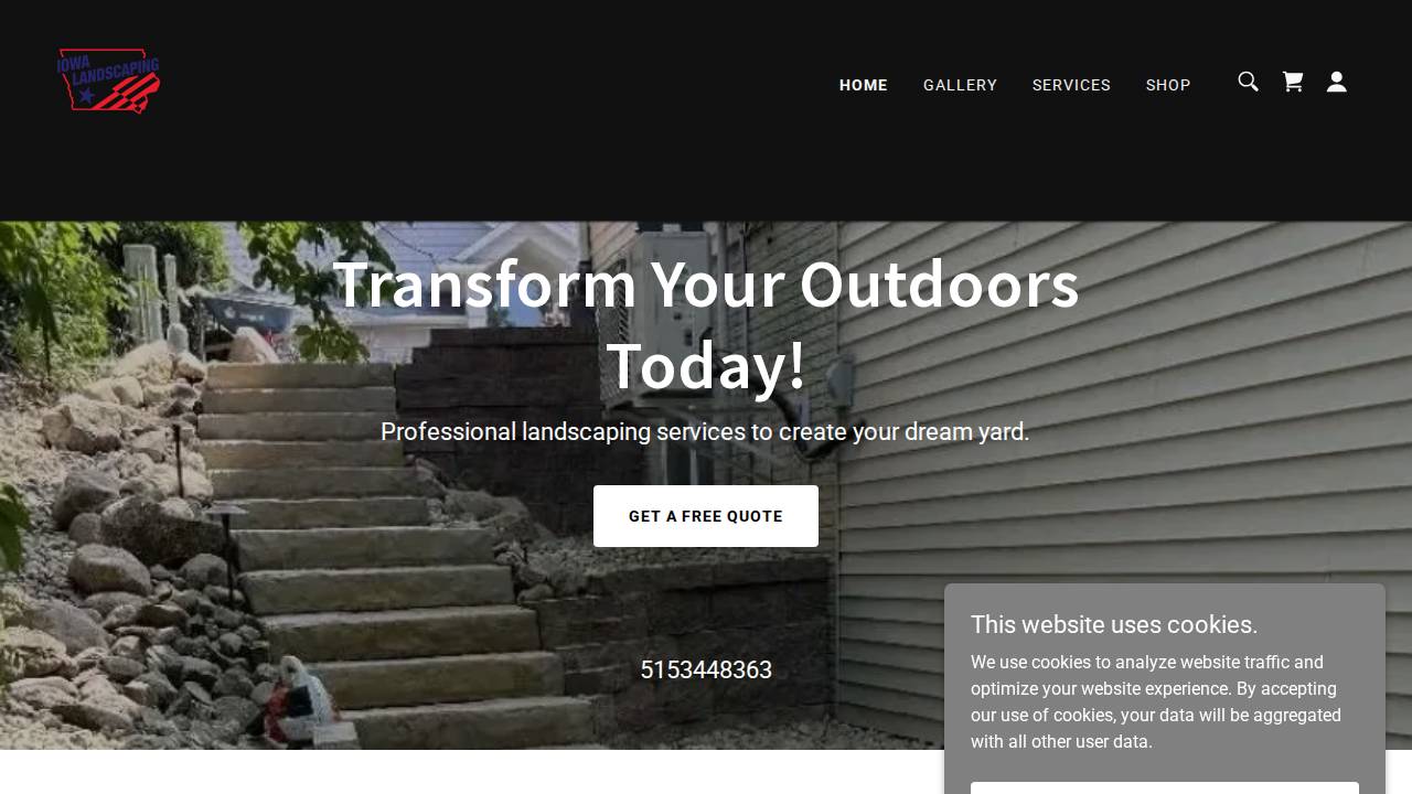 Iowa Landscaping website screenshot