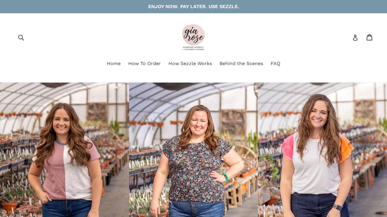 Gia Rose Designs website screenshot