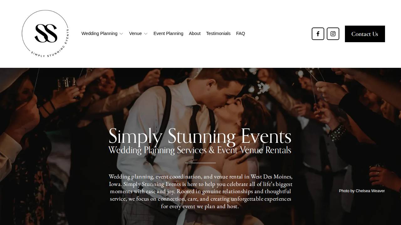 Simply Stunning Events website screenshot