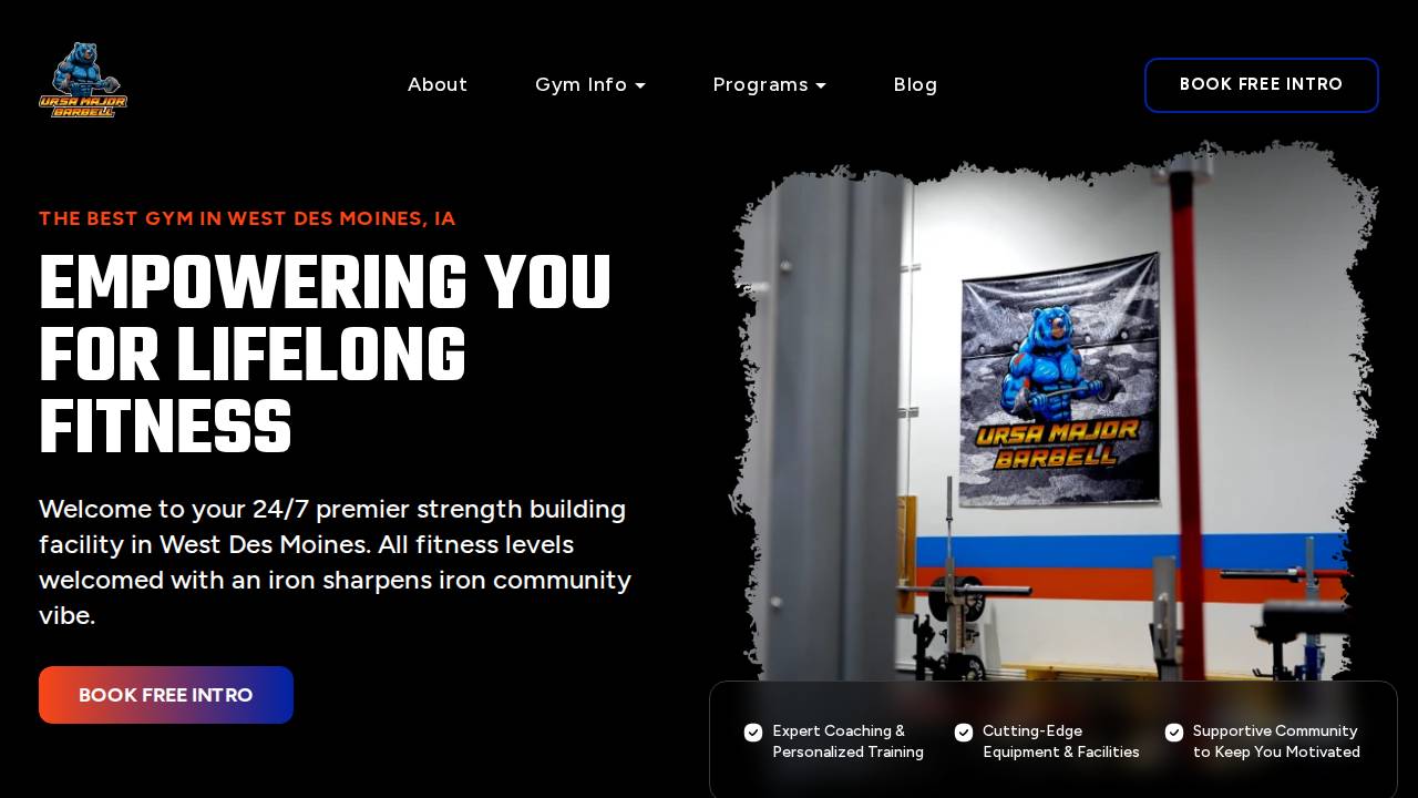 Ursa Major Fitness website screenshot