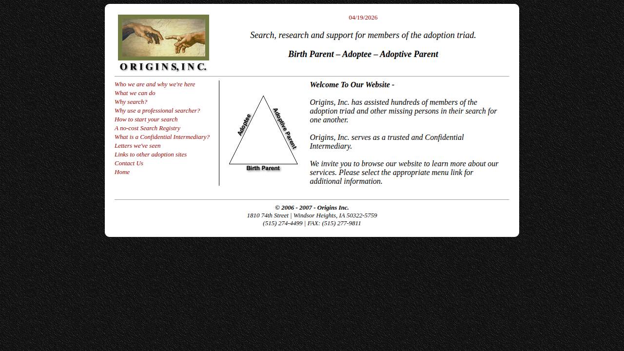 From The Origin LLC website screenshot