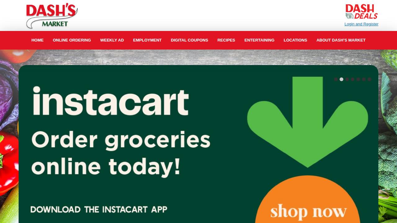 Dash Market website screenshot