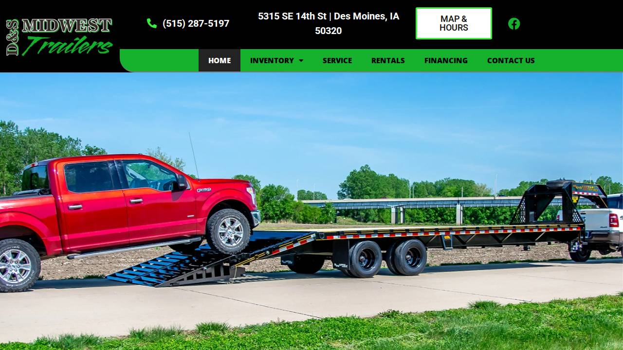 Dsm Trailer Rentals LLC website screenshot