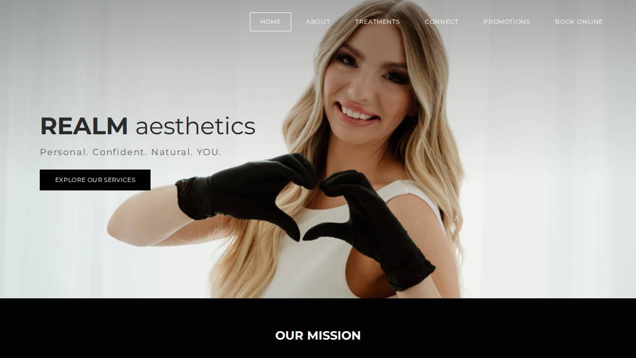 Realm Aesthetics Pllc website screenshot