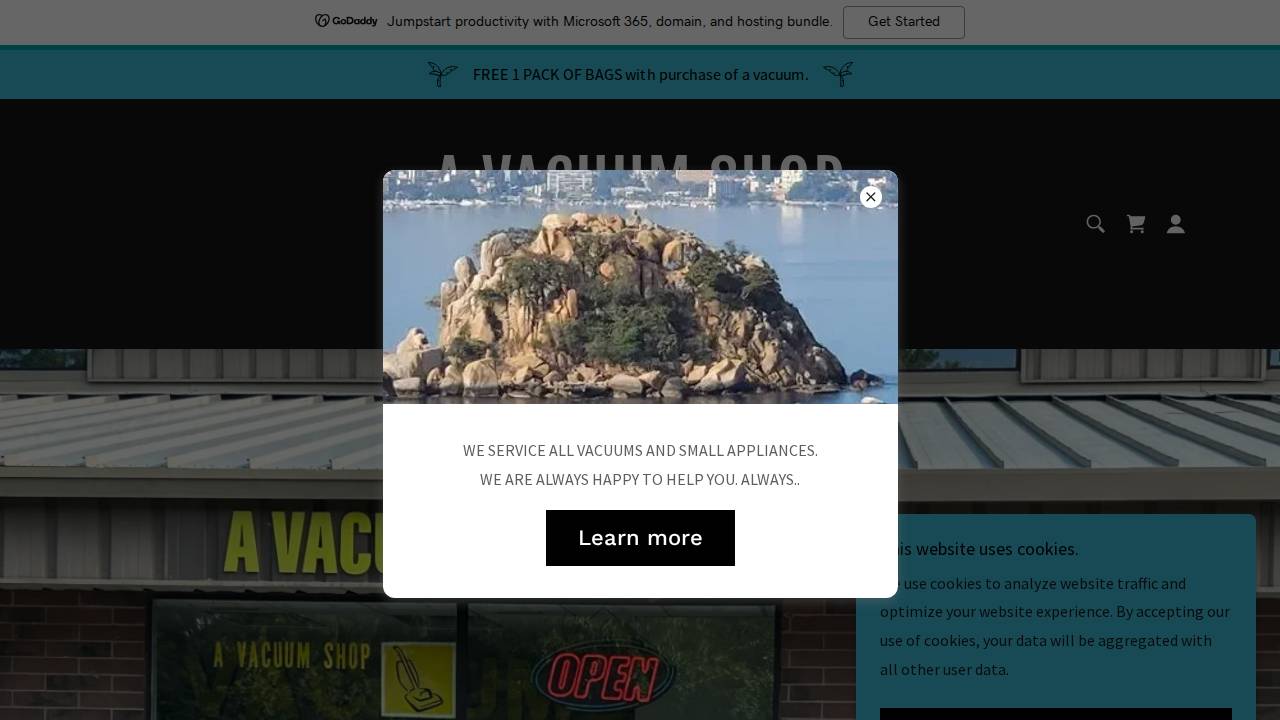 A Vacuum Shop LLC website screenshot