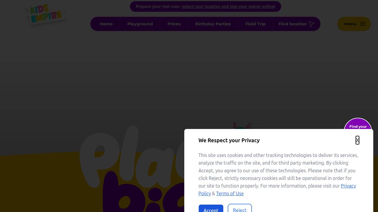 Kids Empire website screenshot