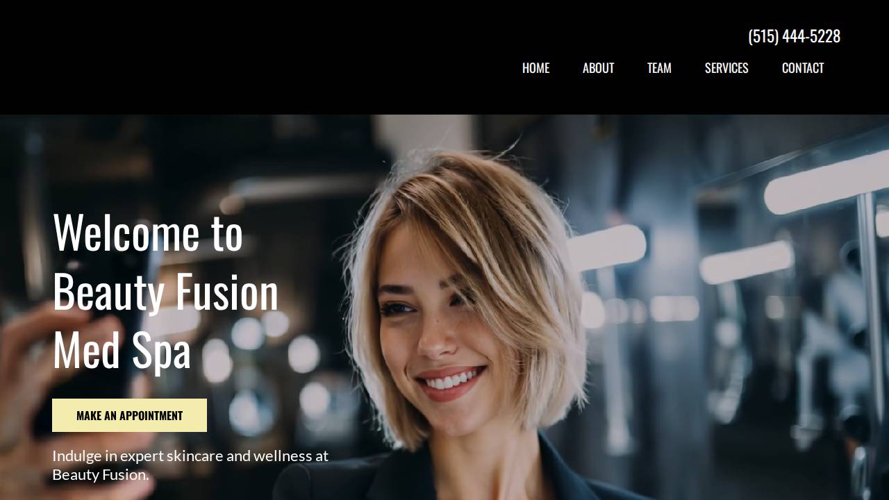 Beauty Fusion website screenshot
