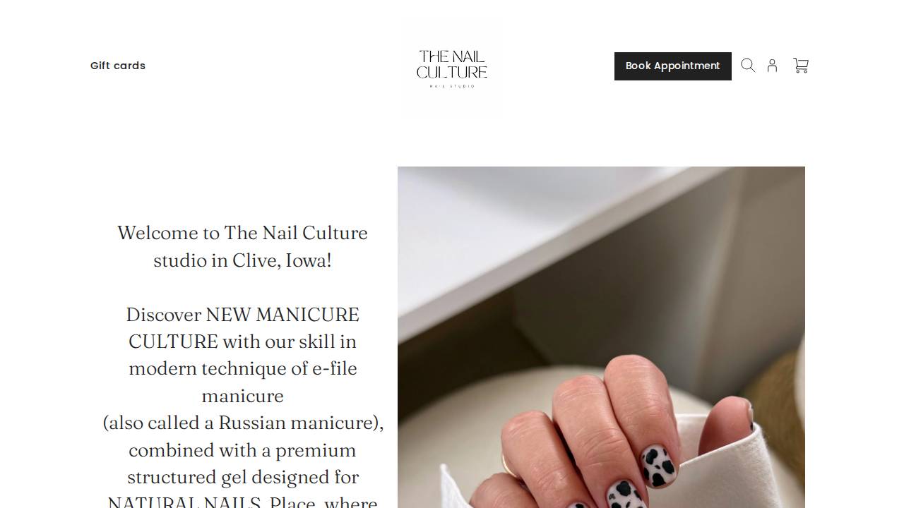 The Nail Gallery website screenshot