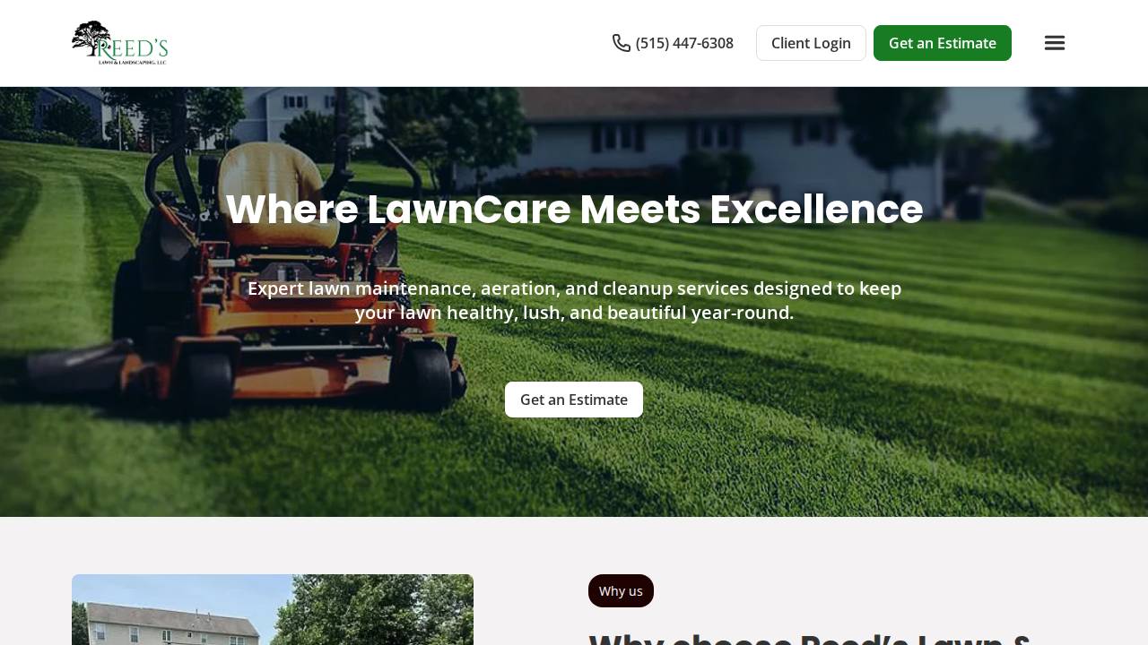 Reeds Lawn & Lawnscaping website screenshot