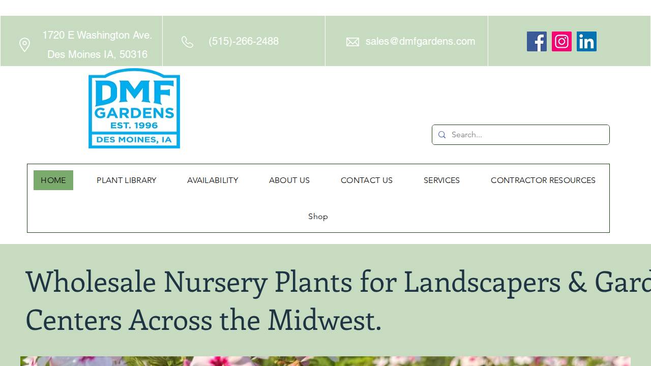 Dmf Gardens website screenshot