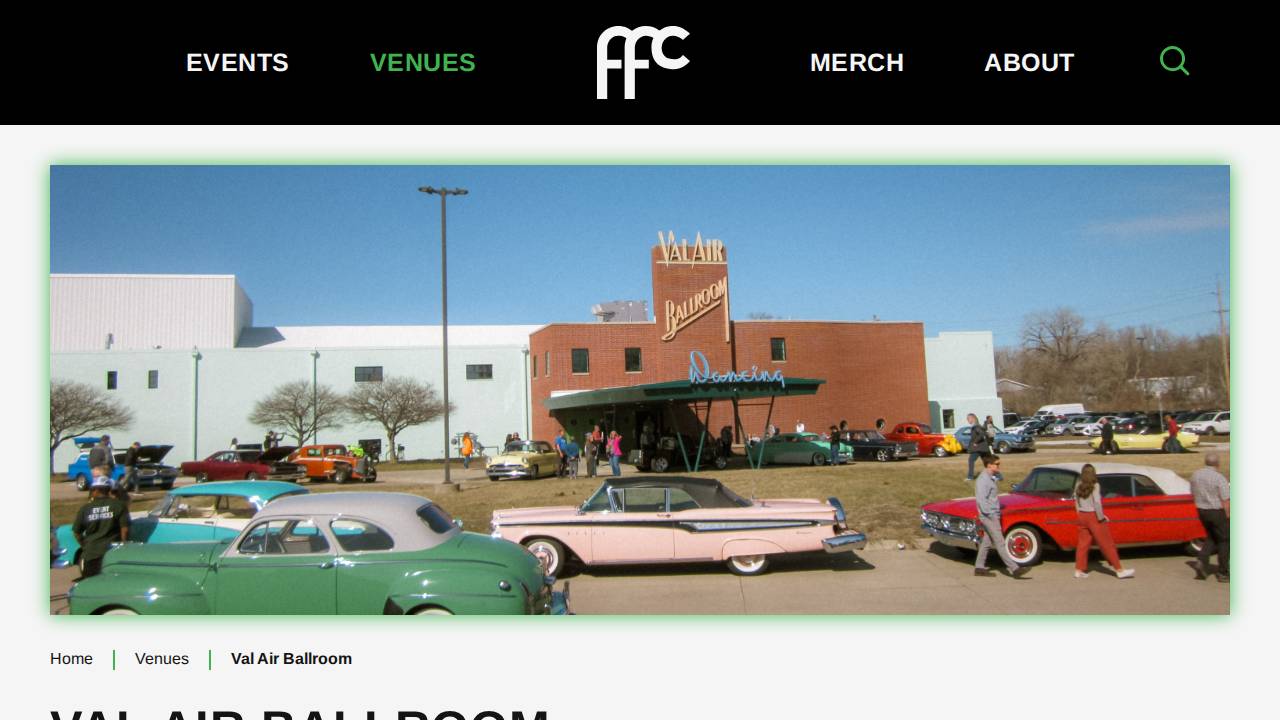 Val Air Ballroom website screenshot