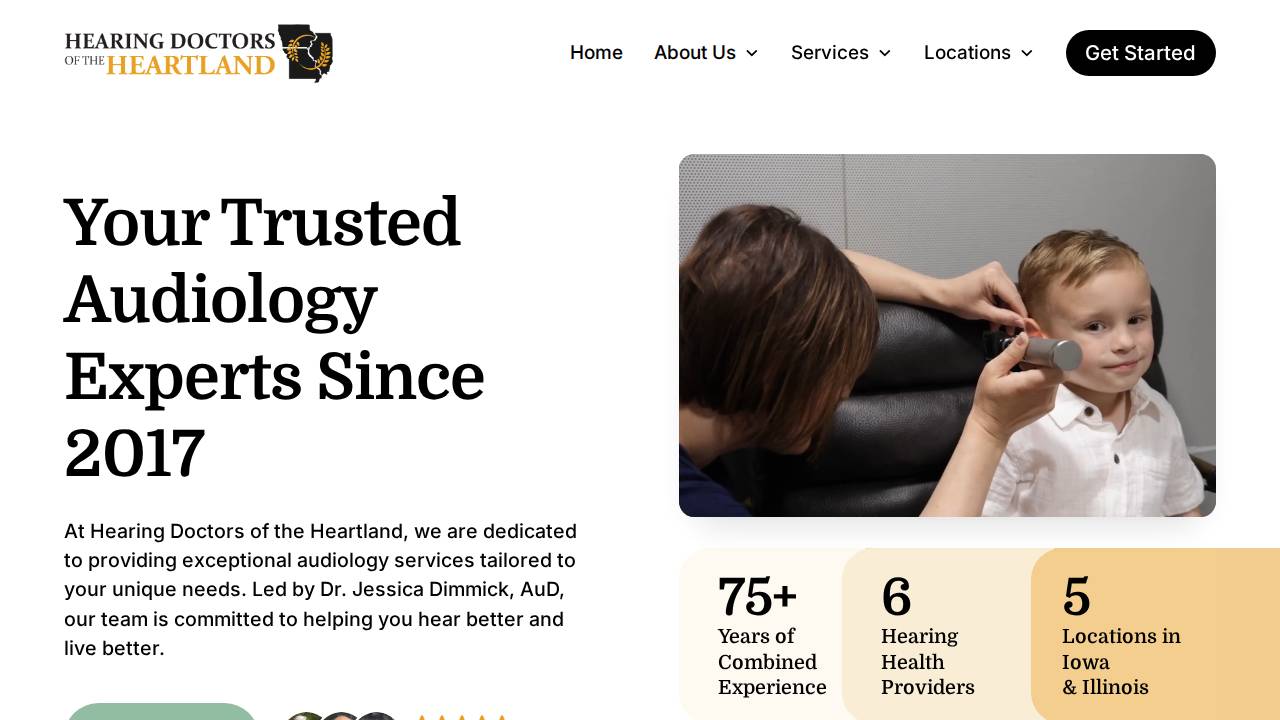 Hearing Doctors Of Iowa Inc. website screenshot