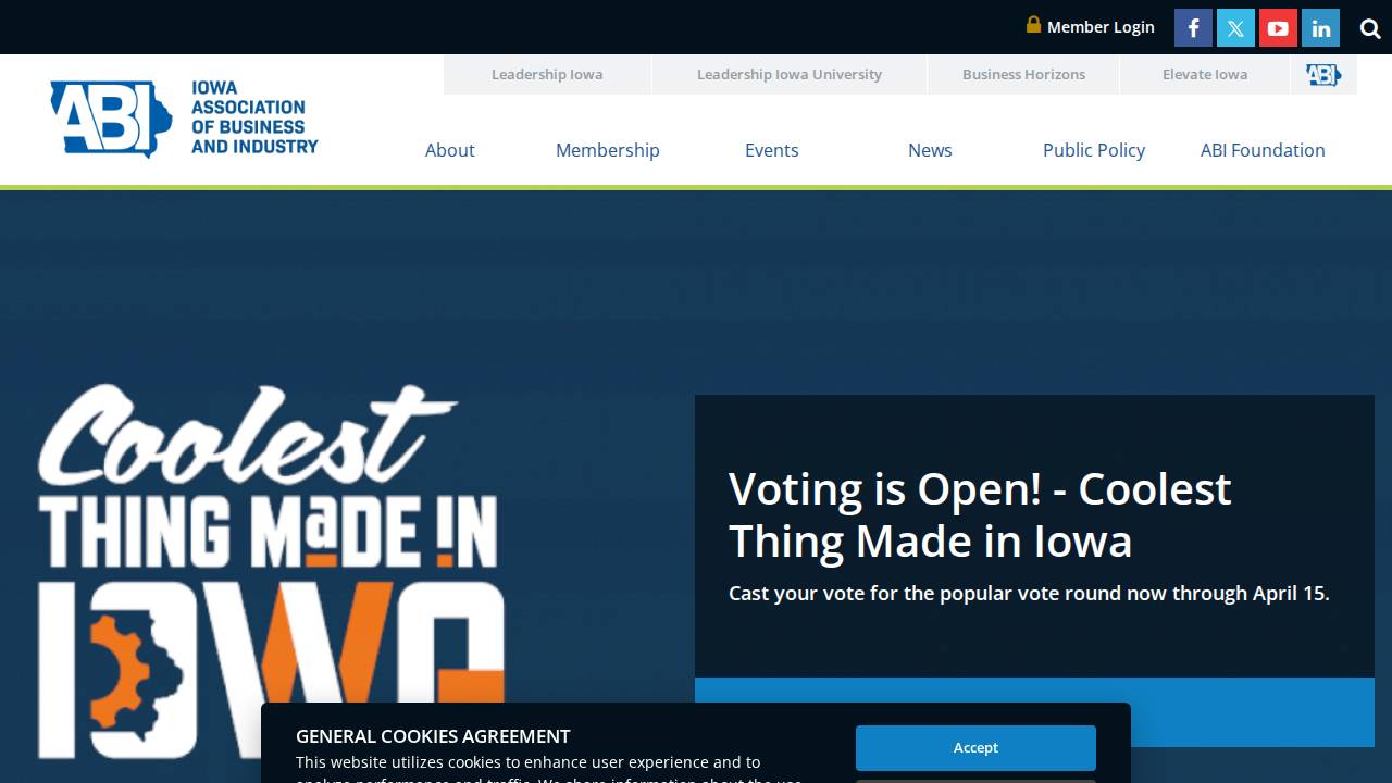 Iowa Association Of Business & Industry Foundation website screenshot