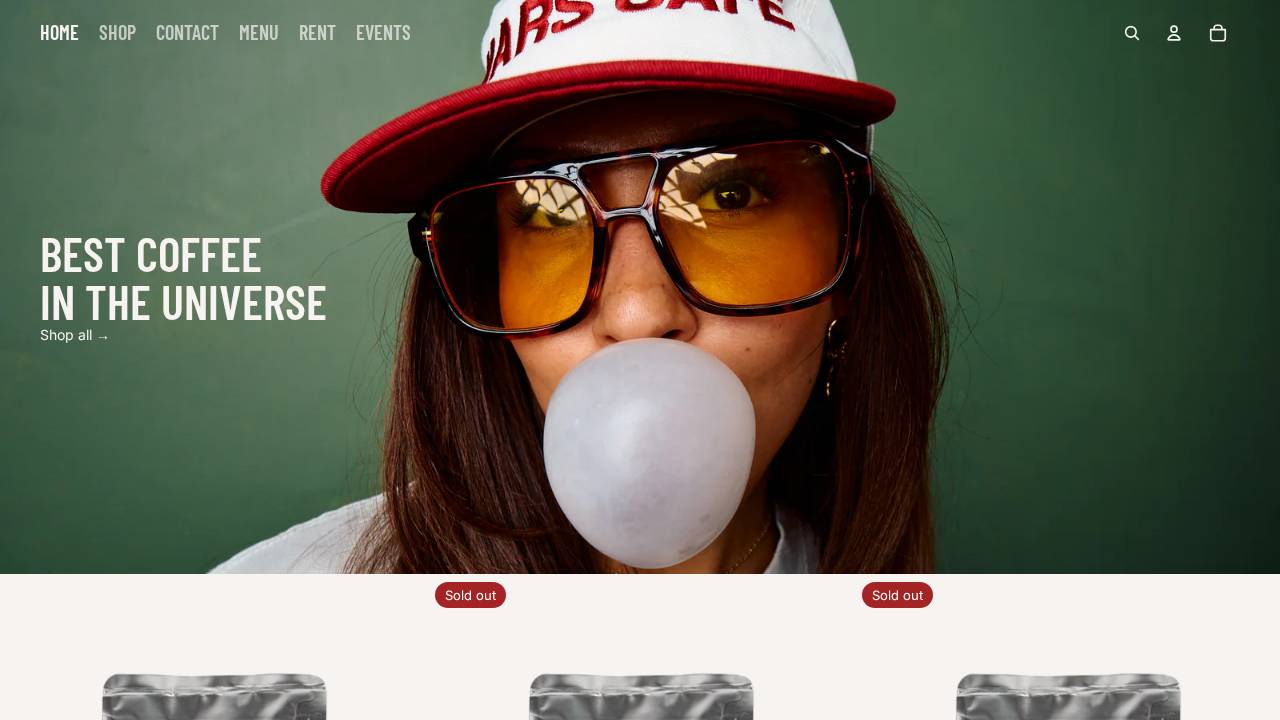 Mars Cafe website screenshot