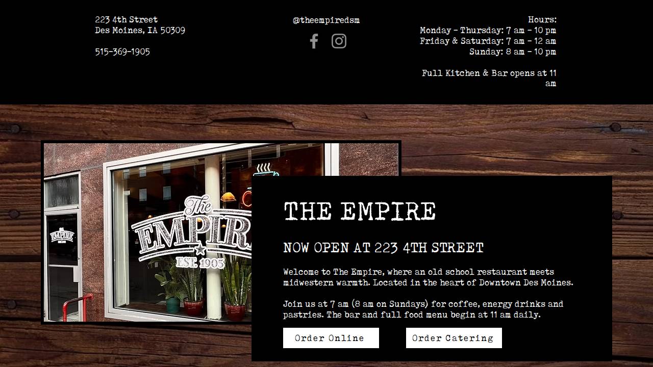 The Empire website screenshot