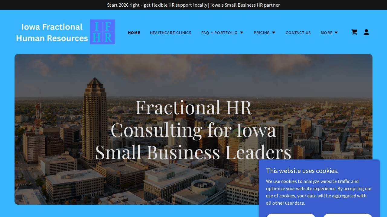 Iowa Fractional Human Resources website screenshot