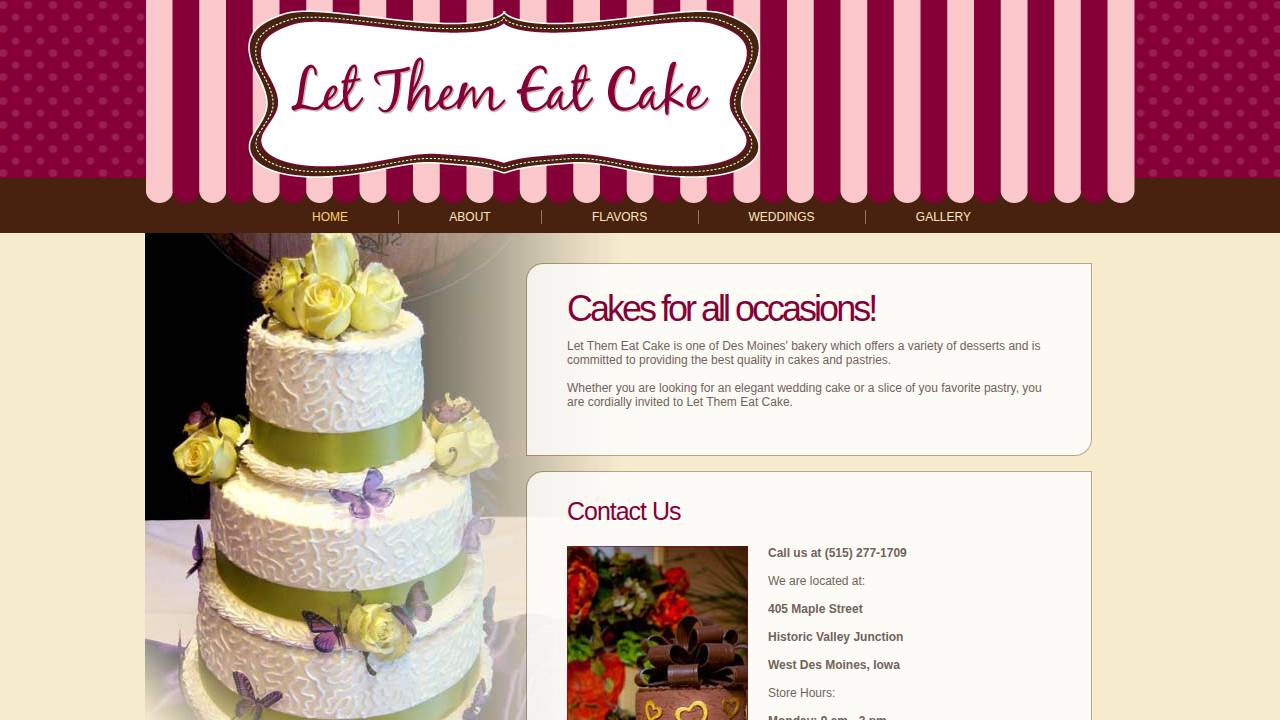 Bake And Eat LLC website screenshot