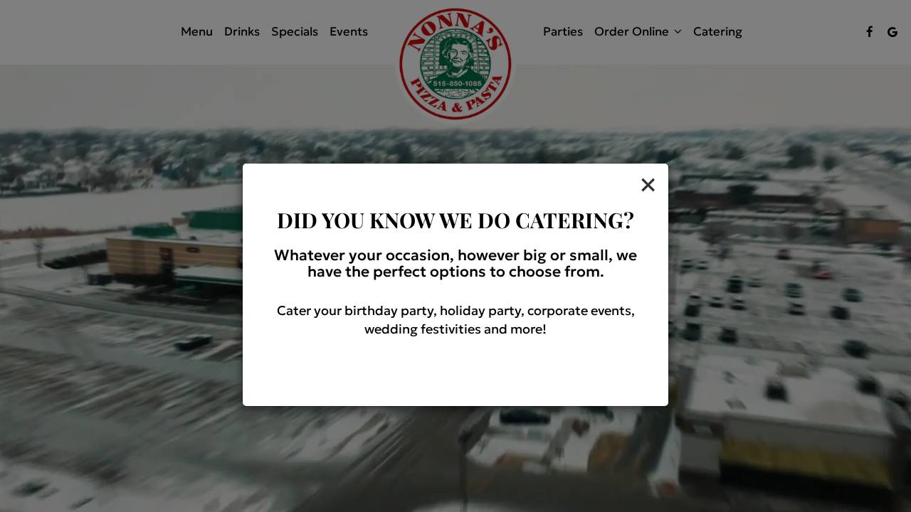 Nonna's Pizza & Pasta website screenshot