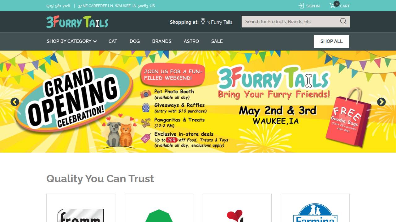 3 Furry Tails LLC website screenshot